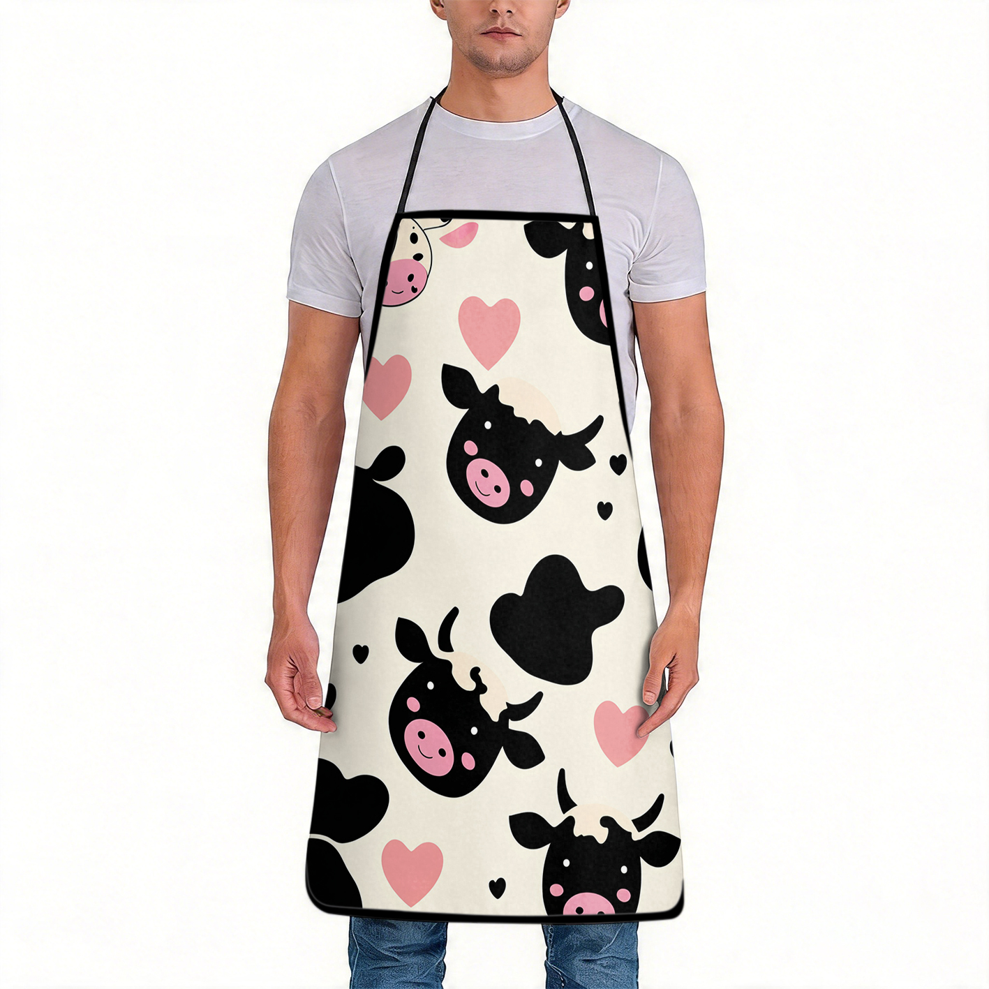 Cow Print MOM Letter Apron, St - Mom'S Home Cooking のレビューと価格