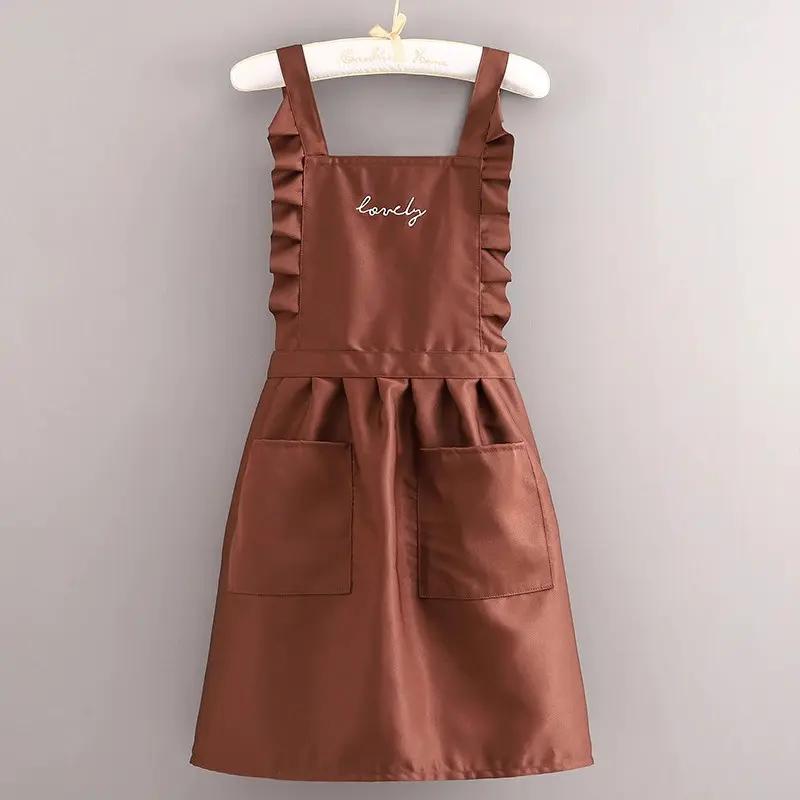 Ruffle Trim Kitchen Apron Cute - Mom'S Home Cooking のレビューと価格