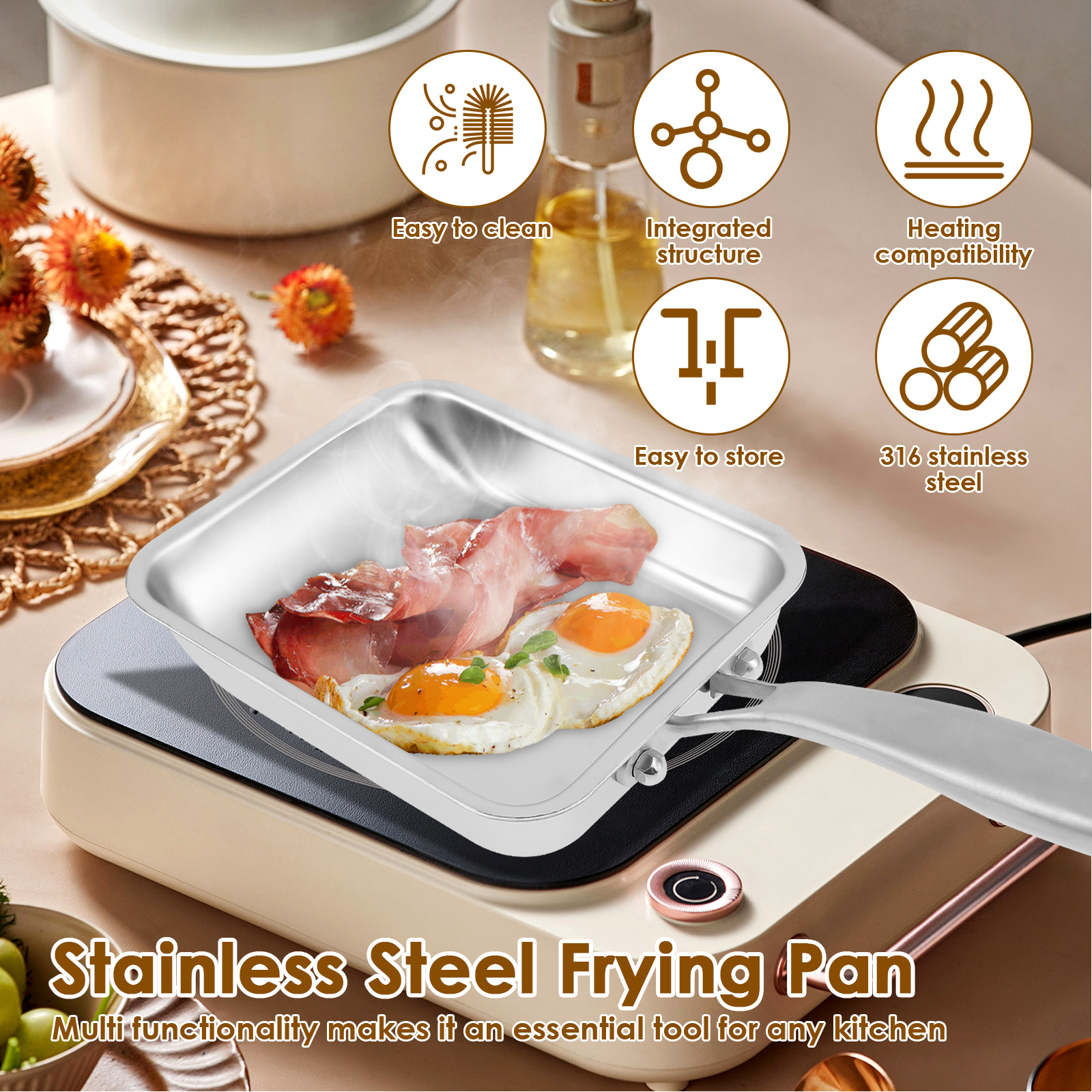 Tamagoyaki Pan Stainless Steel - Crepe Pan Nonstick のレビューと価格