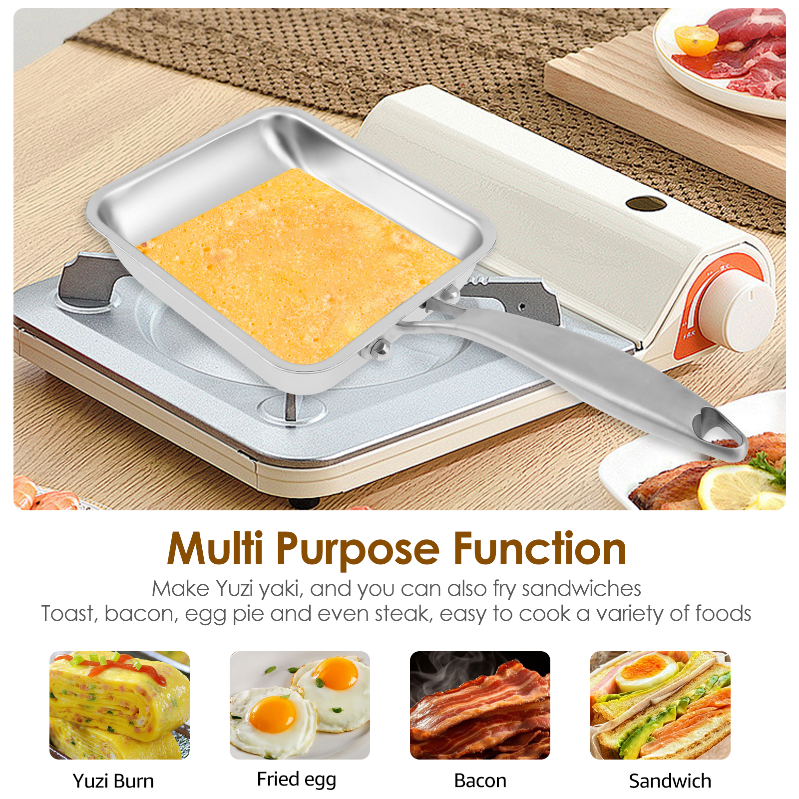 Tamagoyaki Pan Stainless Steel - Crepe Pan Nonstick のレビューと価格