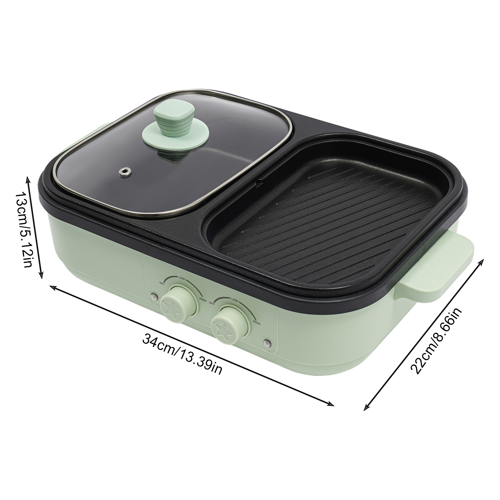 Green Black 2 In 1 Electric Co - Crepe Pan Nonstick のレビューと価格